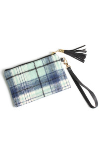 PLAID PATTERN POUCH BAG-EBG10362M