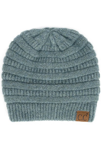 C.C RIBBED HEATHER BEANIE HAT-HAT-4020