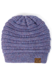 C.C RIBBED HEATHER BEANIE HAT-HAT-4020