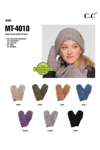 C.C MIXED COLOR BOUCLE MITTENS-MT-4010