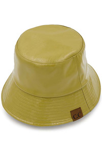 C.C VEGAN LEATHER BUCKET HAT-BK-4038