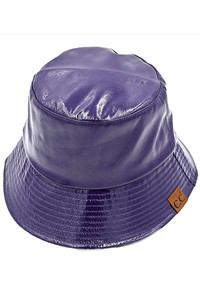 C.C VEGAN LEATHER BUCKET HAT-BK-4038