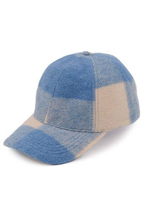C.C CHECKERED PATTERN BASEBALL CAP-BA-4037