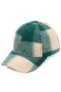 C.C CHECKERED PATTERN BASEBALL CAP-BA-4037