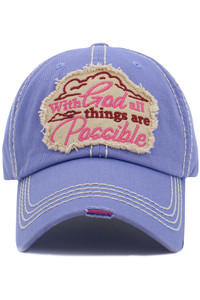 WITH GOD ALL THINGS ARE POSSIBLE VINTAGE CAP-KBV-1471