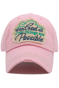 WITH GOD ALL THINGS ARE POSSIBLE VINTAGE CAP-KBV-1471
