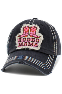 RODEO MAMA WASHED VINTAGE BASEBALL CAP-KBV-1478