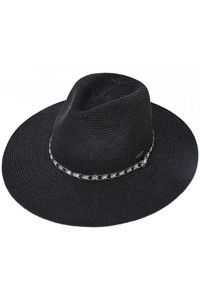 C.C Rhinestone Bugle Bead Trim Panama Hat-KP-017