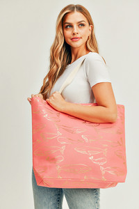 Gold Foil Whale Tote Bag-MB0171