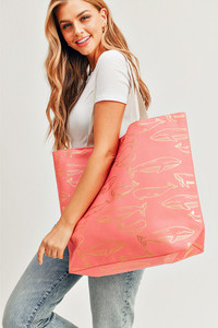 Gold Foil Whale Tote Bag-MB0171