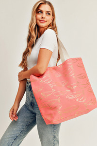Gold Foil Whale Tote Bag-MB0171