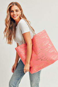 Gold Foil Whale Tote Bag-MB0171