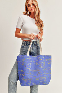 Gold Foil Whale Tote Bag-MB0171
