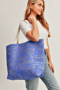 Gold Foil Whale Tote Bag-MB0171