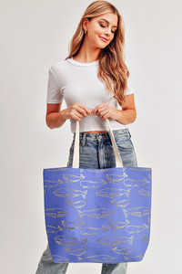 Gold Foil Whale Tote Bag-MB0171