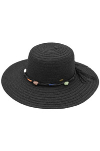 C.C Wide Brim Stone Trim Band Sunhat-STH-15