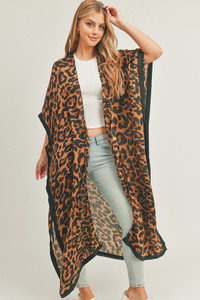 Leopard Pattern Long Kimono-MS0295