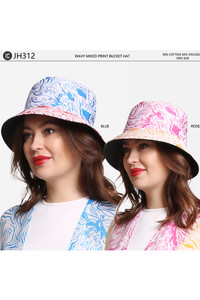 Wavy Mixed Print Bucket Hat-JH312