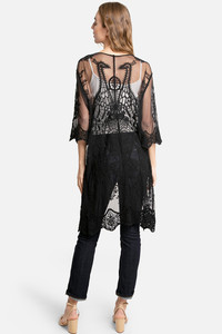 Peacock Embroidered Lace Cover Up-JP2309