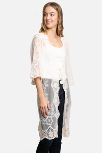 Peacock Embroidered Lace Cover Up-JP2309