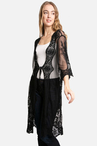 Peacock Embroidered Lace Cover Up-JP2309