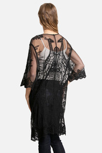 Peacock Embroidered Lace Cover Up-JP2309