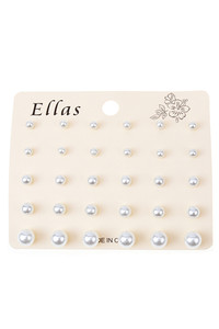 Ivory Multi Size Earring-MER219IV (12pc)