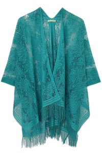 Leaf Lace Fringe Kimono-WLK310023