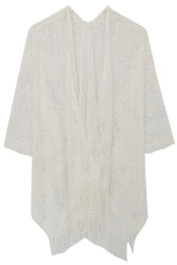 Leaf Lace Fringe Kimono-WLK310023