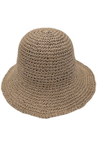 Solid Straw Bucket Hat-YHU310092