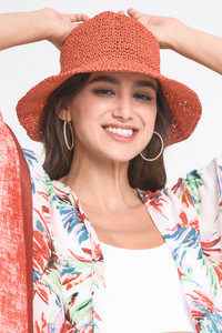 Solid Straw Bucket Hat-YHU310092