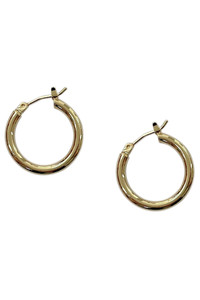 14K Gold Dipped Pin Catch Hoop-SJE310001