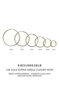 14K Gold Dipped Omega Closure Hoop-SJE310002