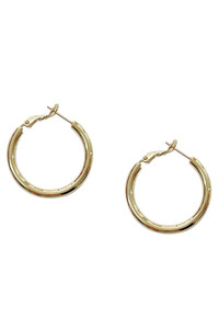 14K Gold Dipped Omega Closure Hoop-SJE310002