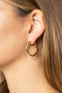 14K Gold Dipped Omega Closure Hoop-SJE310002