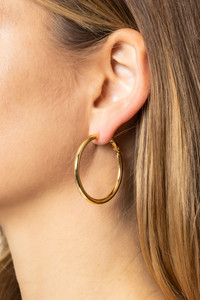 14K Gold Dipped Omega Closure Hoop-SJE310002