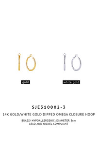 14K Gold Dipped Omega Closure Hoop-SJE310002