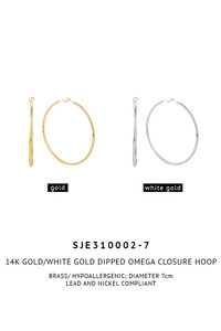 14K Gold Dipped Omega Closure Hoop-SJE310002