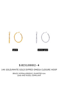 14K Gold Dipped Omega Closure Hoop-SJE310002