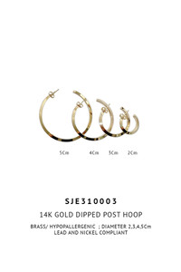 14K Gold Dipped Post Hoop-SJE310003