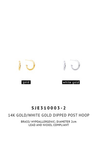 14K Gold Dipped Post Hoop-SJE310003