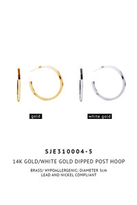 14K Metal Post Hoop-SJE310004