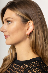 14K Metal Post Hoop-SJE310004