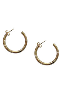 14K Metal Post Hoop-SJE310005