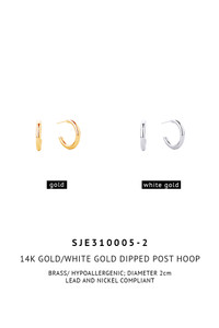 14K Metal Post Hoop-SJE310005