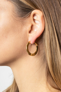 14K Gold Metal Omega Closure Hoop-SJE310007