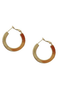 14K Gold Metal Omega Closure Hoop-SJE310007