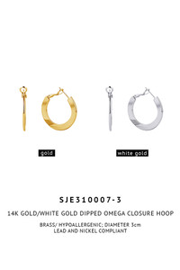 14K Gold Metal Omega Closure Hoop-SJE310007