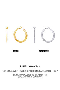 14K Gold Metal Omega Closure Hoop-SJE310007