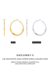 14K Gold Metal Omega Closure Hoop-SJE310007